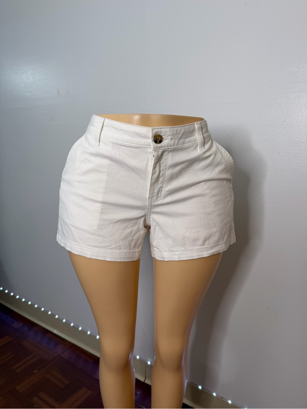 High-Rise White Denim Jean Shorts for Women